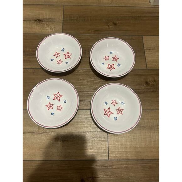 Longaberger Other - LONGABERGER Baskets Americana Melamine STARS AND STRIPES Set of 4 Bowls